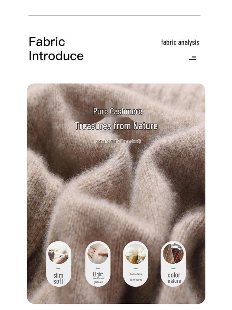 Уютный кашемировый свитер с полувысоким воротом: Приталенный крой, длинный рукав, короткий, свободный пуловер - Идеально для осени/зимы