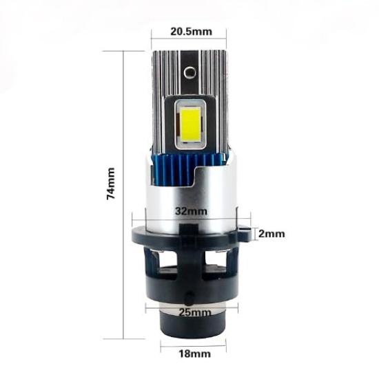 LED Headlight Bulbs for Vehicle Inspection Replaces OEM HID Set of 2 and D4S/D4R, Compliant, Bulbs, 35W, 6000K, 18000Lm, (Left Right)