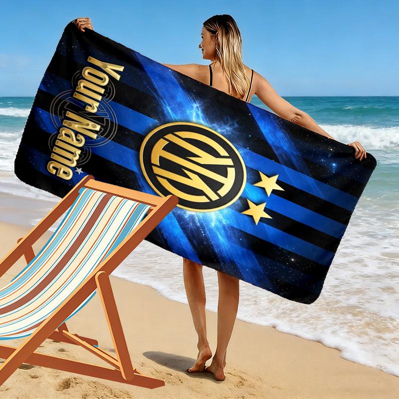 Name Custom INTER Print Beach Towel, Large Soft Quick Dry Towel for Beach Camping Swimming