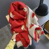 Feifei Imitation Cashmere Versatile Air Conditioner Shawl Shawl Shawl Silk Scarf Long Scarf Camellia