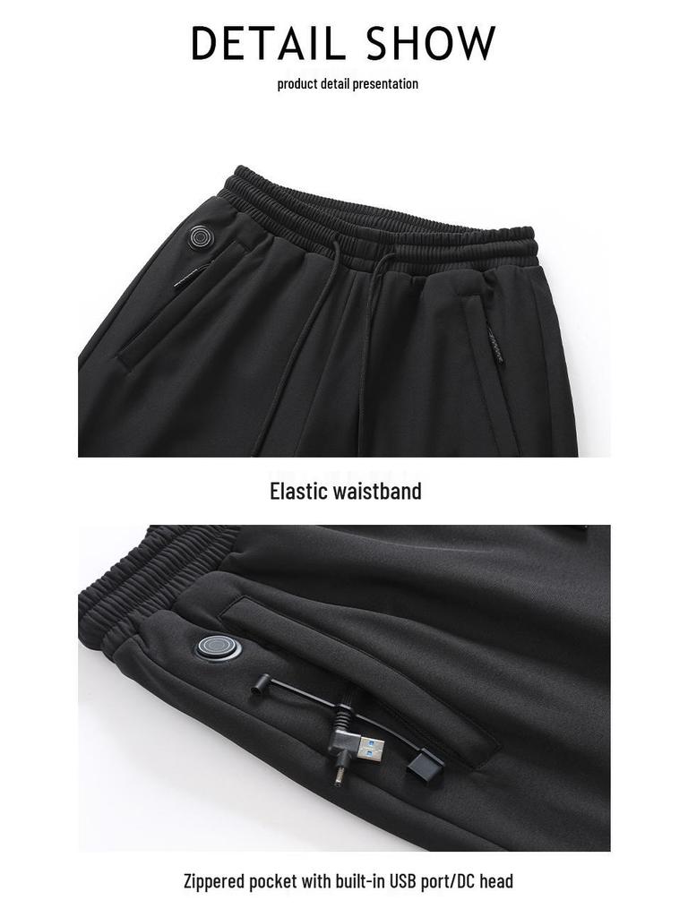 Winter USB Electric Heated Sweatpants with 12 Heating Zones and Knee Pads
