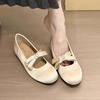 Туфли Мэри Джейн с бантом и жемчугом, весна и осень 2025, новые атласные туфли с внутренней стороны, круглые туфли с неглубоким горлом