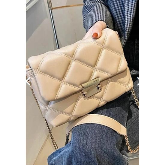 Женская стеганая сумка через плечо с узором-цепочкой