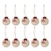 10Pcs Handmade Memorial Ornament Wooden Red Cardinal Ornament Hanging Memorial Christmas Decoration 