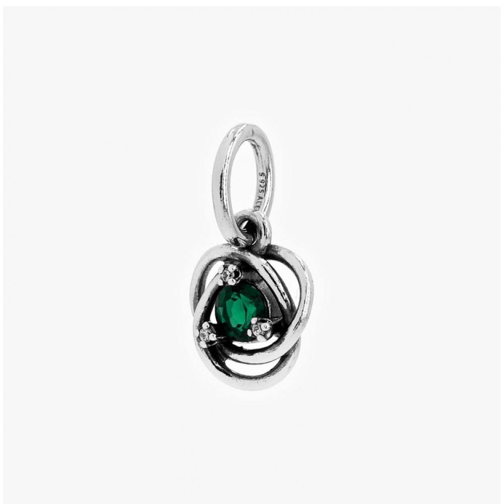 PAndora 793125c05 May Birthstone Green Eternity Circle Pendant And Dangle Silver Charm