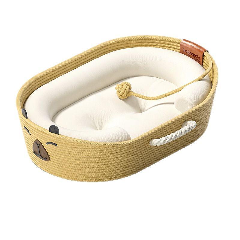 Большая плетенная лежанка для кошек, летняя, всесезонная, когтеточка, спальная корзина для кошек породы рэгдолл и маленьких собак