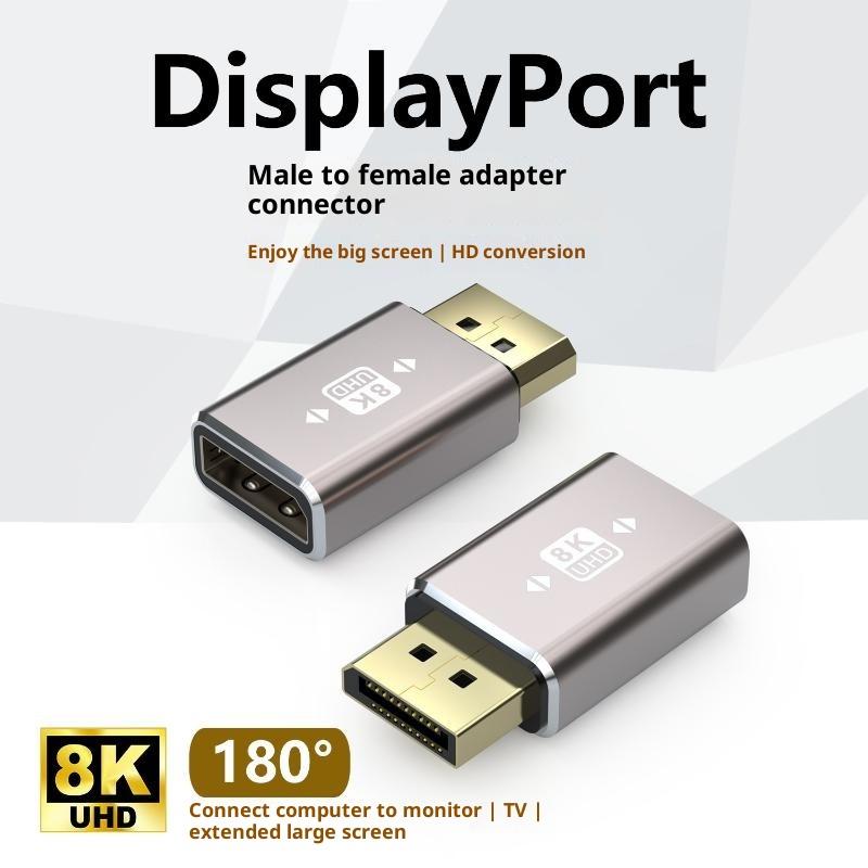 Угловой DP 1.4 Адаптер DisplayPort Папа-Мама 90-градусный Разъем для Подключения Домашнего Офисного ПК Ноутбука Монитора