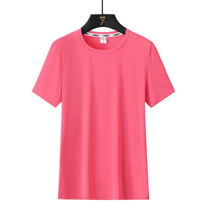 (M-5XL)Ледяной шелк, быстросохнущая женская свободная спортивная футболка для фитнеса, тренировочная рубашка с короткими рукавами, топы для йоги с круглым вырезом