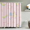 Очаровательная занавеска для душа с единорогом, розовая в полоску, мультяшная, декор для ванной комнаты для детей и взрослых, водонепроницаемая, полиэстер, доступна в V