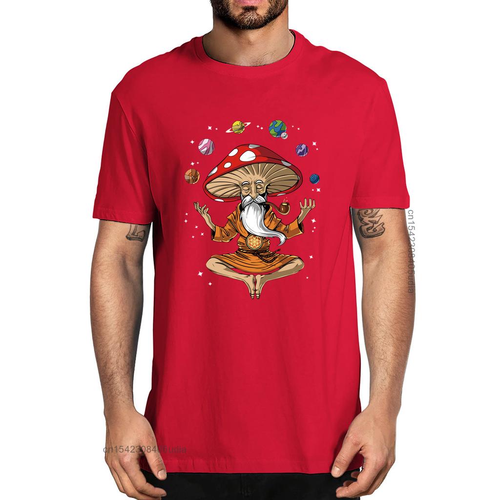 Unisex Fashion Psychedelic Meditation Magic Mushroom Funny Unisexs 100 Cotton Tshirts Unisex Soft Tee