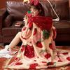 2023 Sweet Strawberry Thick Coral Fleece Robe Set - Cozy Home Loungewear