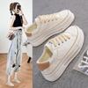 Маленькие белые туфли женские летние и осенние новые весенние универсальные супер огонь досуг студенческие трендовые туфли на платформе парусиновые туфли женские