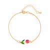 Adjustable Chain Enamel Charm Bracelet Copper Lobster Clasp Vintage Bracelet  For Women