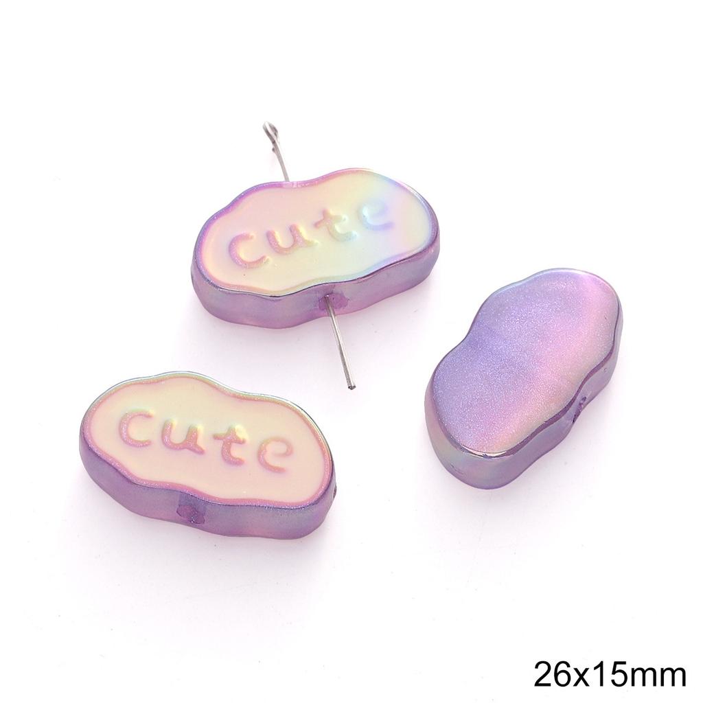 Handmade Beads Acrylic Double-sided Hand-painted Round Beads Graffiti Handmade Beads Diy Weaving Cell Phone Chain String Loose Beads Material