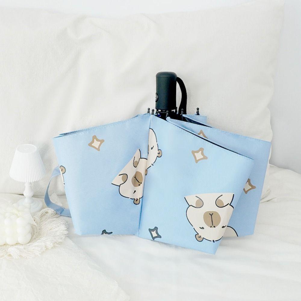 Автоматический зонт Капибара Защита от УФ-лучей Автоматический Солнцезащитный зонт Двойного назначения Складной зонт Женский