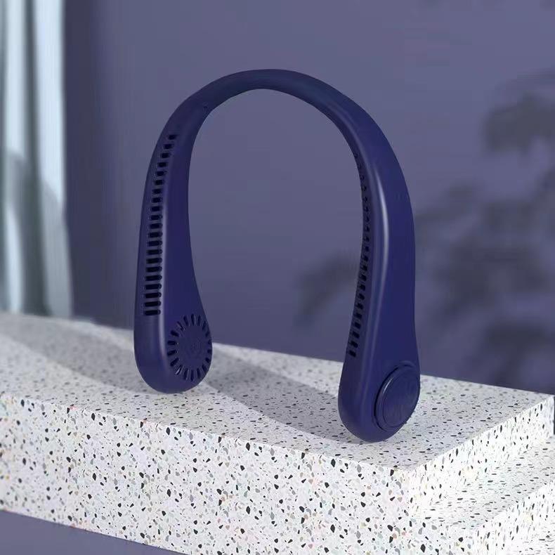 Бесшумный цифровой шейный вентилятор: Безлопастной, Перезаряжаемый через USB, Многоскоростной, Компактный дизайн для занятий спортом на открытом воздухе