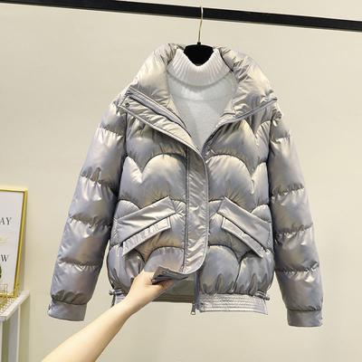 Одежда с хлопковой подкладкой Женская короткая несмываемая блестящая пуховая одежда с хлопковой подкладкой Утолщенные модные маленькие куртки с хлопковой подкладкой Универсальные куртки