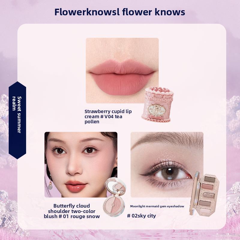 Flowerknows Подарочная Коробка Набор Макияжа Маленький Ангел Полная Коробка Блеск для Губ Румяна Ракушка Украшение Цветочный Знать Набор для Подарка на День Рождения