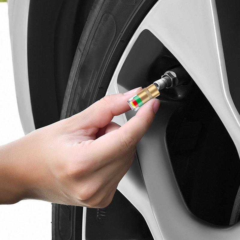 Tire Pressure Gauge Caps Tire Valve Caps Pressure Indicator 4pcs Tire Pressure Monitor Car Tire Air Caps Valve Stem Caps Sensor