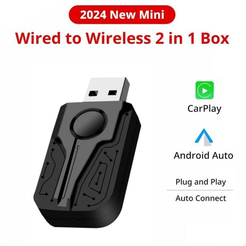 Wireless CarPlay Android Auto Adapter 2 In 1 Smart Dongle USB Plug and Play BT 5.0 5G WIFI for Wired CarPlay Android Auto Cars