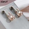 Kinel Vintage Rose Gold Color Glossy Earrings For Women Trendy Zircon Jewelry