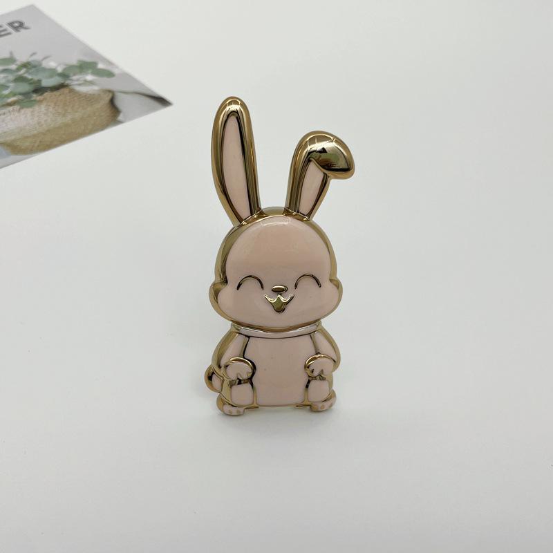 Cute Rabbit Phone Grip Stand Foldable Adjustable Universal Compatibility Cartoon Bunny Design Secure Grip for Smartphones and Tablets