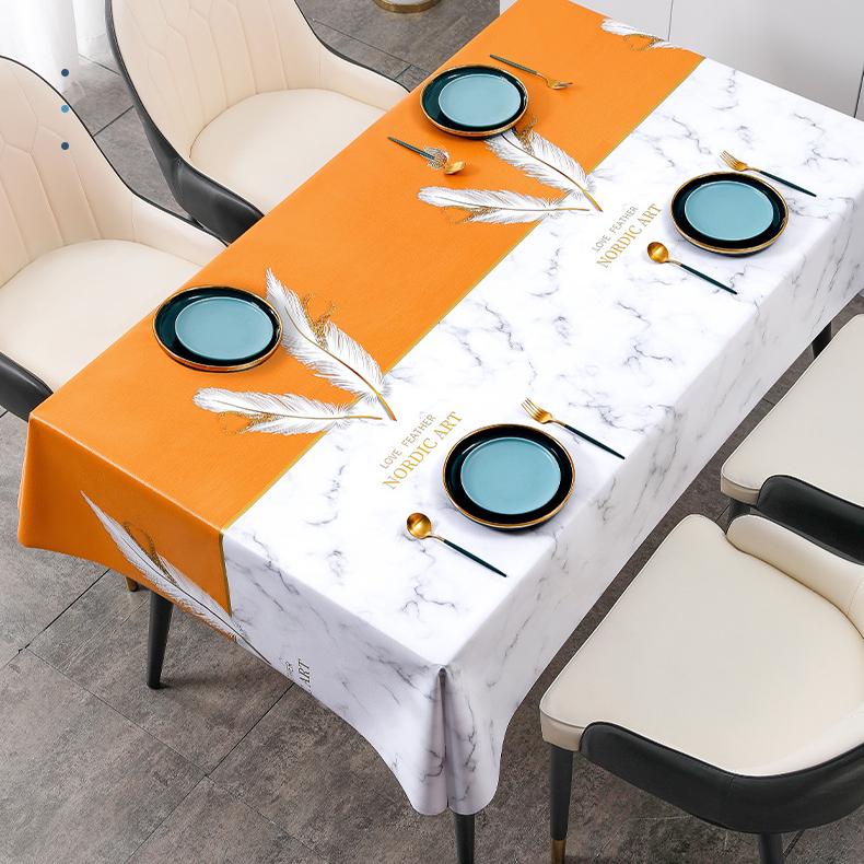 Высококачественная скатерть в скандинавском стиле, водонепроницаемая и маслостойкая скатерть из ПВХ, чайная ткань, прямоугольный простой узор, цветочная уличная походная ткань