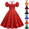 Women's Polka Dot Short-Sleeved Doll Collar Fashion Print Party Hem Dress