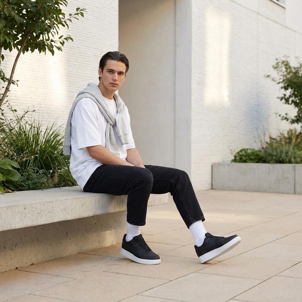 Nike Air Force 1 Low 07 SE черные нейлоновые мужские кроссовки Summit-White FB2048-001