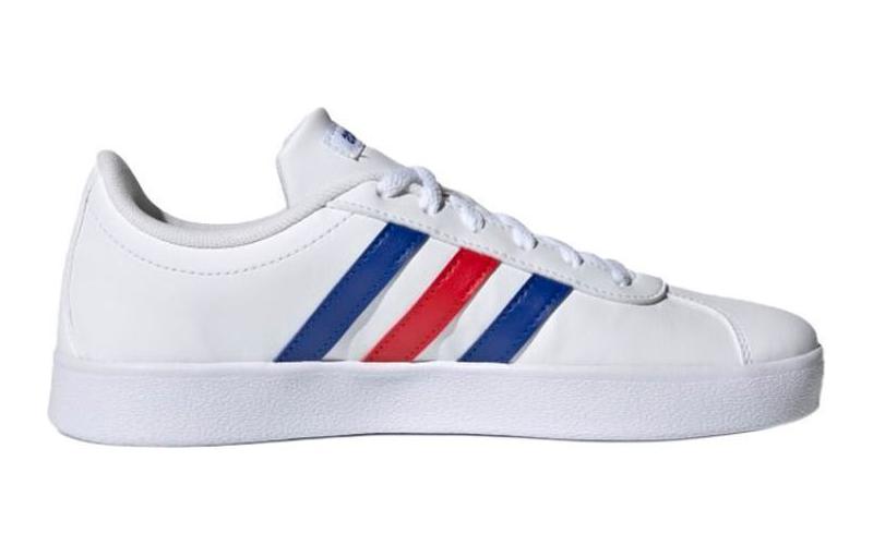 adidas VL COURT 2.0 K Устойчивые к истиранию Низкие Детские Кроссовки для скейтбординга Белый Синий Красный Детские FY7170