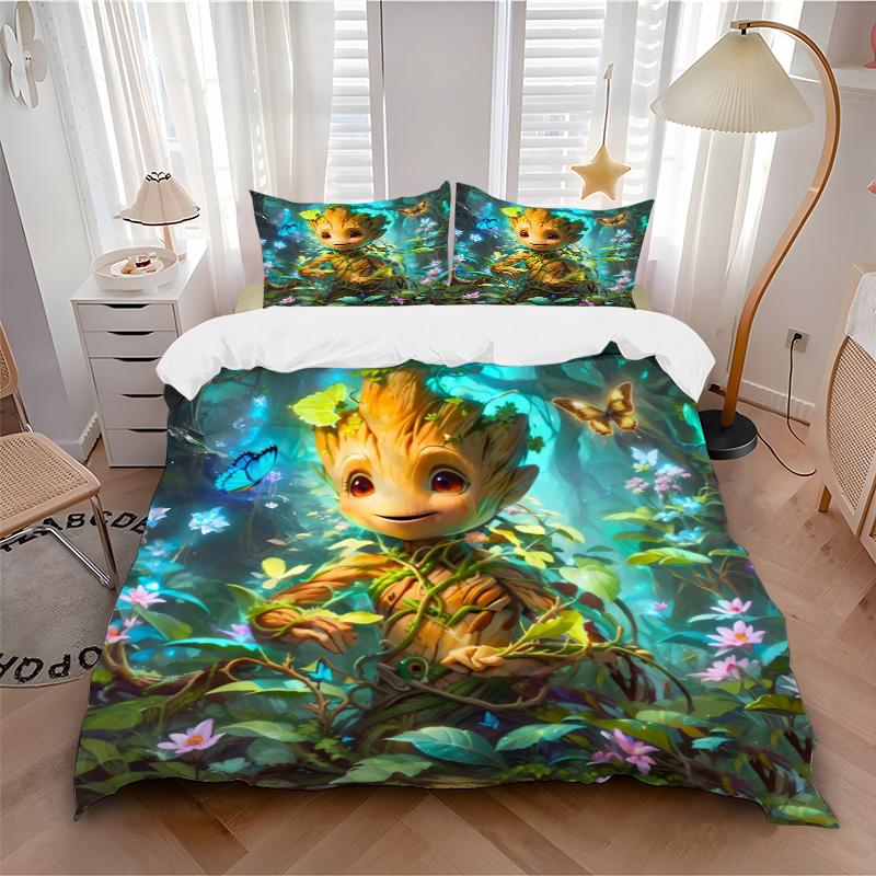 Groot Forest Print 3Pcs Bedding Setduvet Cover With 2 Bedropillowcase Home Birthday Gift