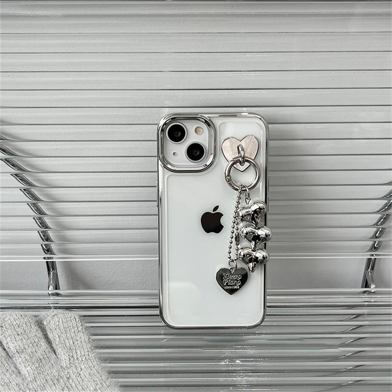 Роскошный 3d кулон в форме сердца с прозрачным покрытием для Iphone 14 13 12 11 Pro Max X Xr 7 8 Plus противоударный мягкий чехол Funda