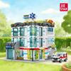MOC-JJ9211 Модель Городской Больницы из Строительных Блоков со Светом - Игрушка-Украшение 14+