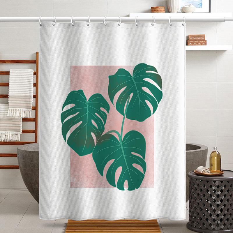 Bathroom Thickened Waterproof Curtain Mildew Proof Shower Curtain Shower Partition Curtain Shower Curtain Bathroom Curtain Free Perforation