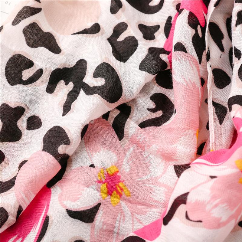 Мода Женский Весенне-Осенний Вискозный Шарф Шаль Прелестный Леопардовый Цветочный Кисточки Пашмина Стола Накидка Эшарп Платки Мусульманский Хиджаб