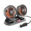 5/12/24V Automobile Vehicle Fan Dual Head Air Circulator Fan 360 Rotatable 2 Speed for Car Truck SUV RV Cranes