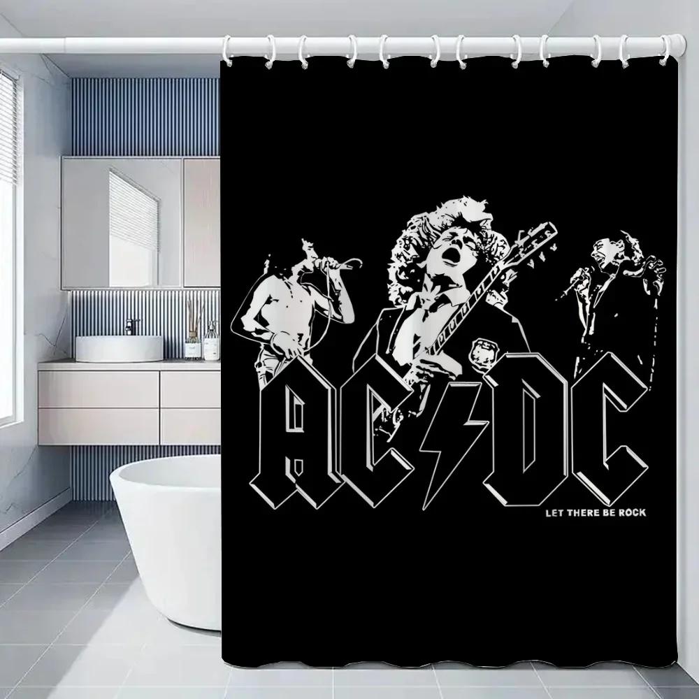 Шторка для душа Rock-ACDC для ванной комнаты, складная перегородка, шторы для ванны, спальни, водонепроницаемая ткань, предметы, набор Хо
