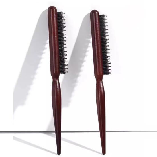 1/2Pcs Boar Bristle Teasing Hair Brush Wooden Long Handle Curl Fluffy Hair Rat Tail