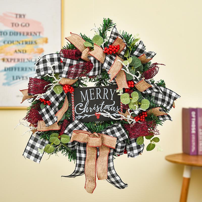 Port Love Christmas Rattan Vine Door Wreath Decoration Prop