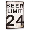 1pc Beer Limit 24 Metal Sign Pub Sign Metal Plate Garage Sign Art Wall Decor Man Cave Bar Pub Metal Poster Decor Accessory