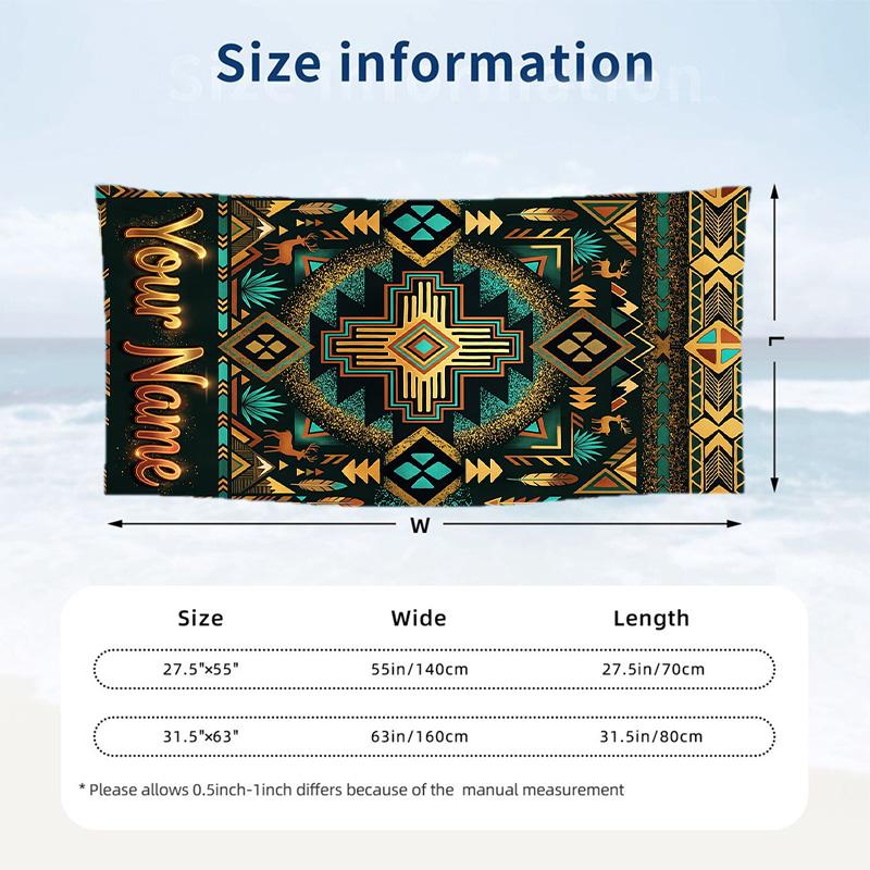Other Similar Designs Theme Beach Towel Personalized Custom Name & Text Soft Quick Dry Beach Towel for Swimming Travel