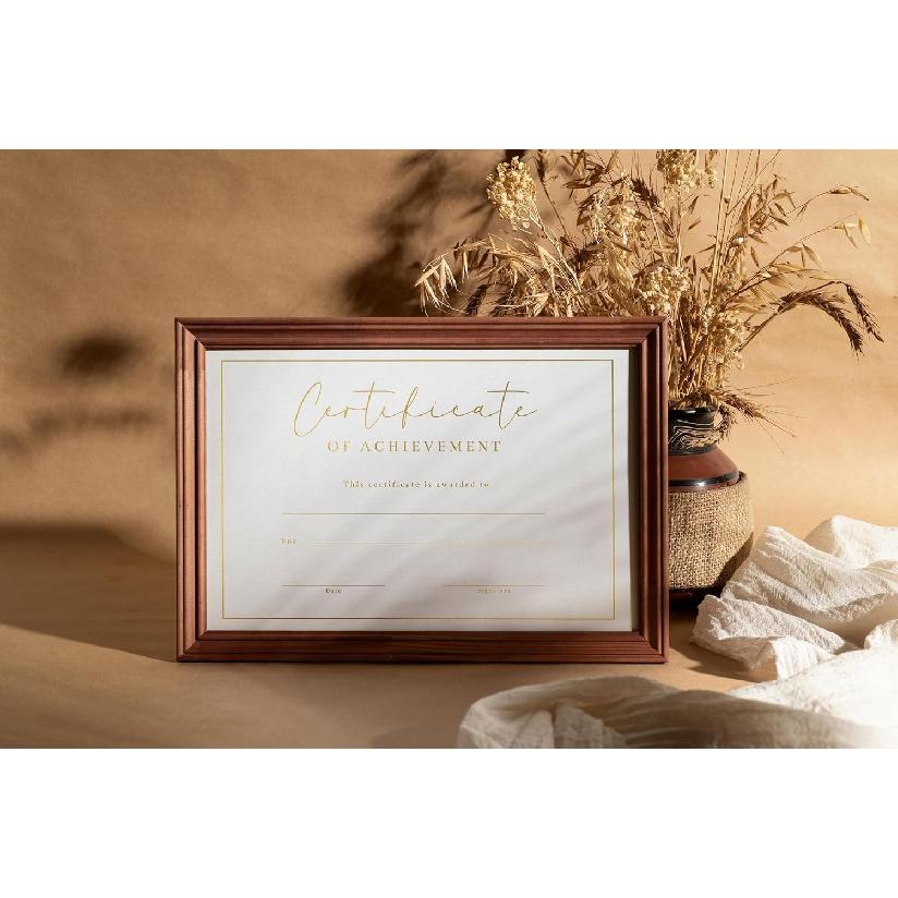 Certificate of Achievement Awards, 25 Blank Certificates of Achievement with Gold Foil Design, 8.5x11", Award Certificates for Students, Recognition,