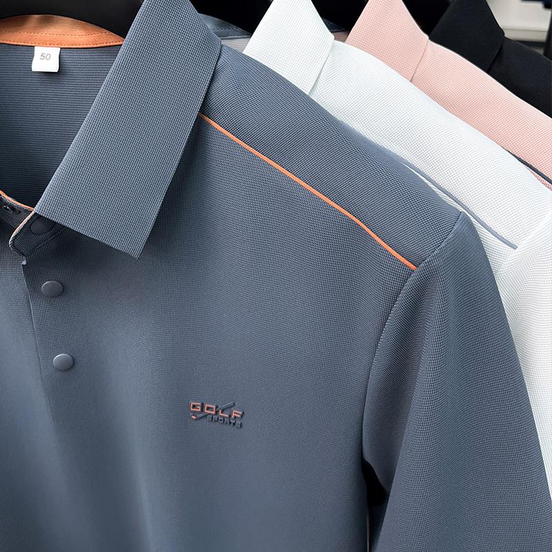 Lodz 2026 New Short Sleeve Collar T-shirt for Middle aged Men, Business and Leisure, Loose and Breathable in Summer, POLO