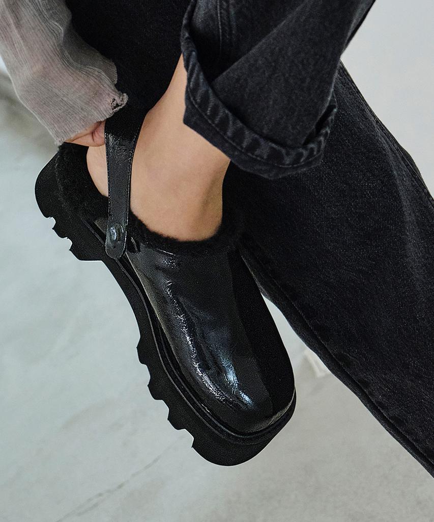 Mishuu Somuch Linda Fur Clogs_Black