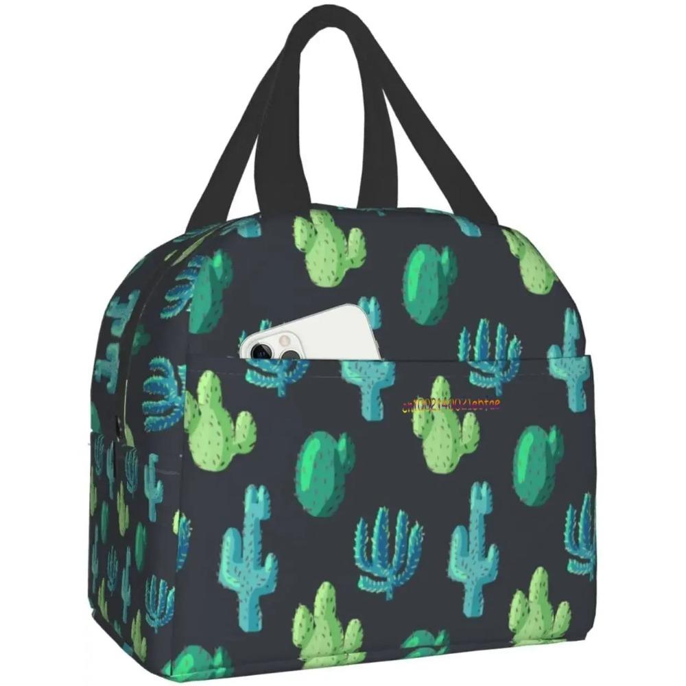 Kawaii Cactus Cinco De Mayo Lunch Bag Travel Box Work Bento Cooler Многоразовая сумка для пикника Изолированные контейнеры для покупок
