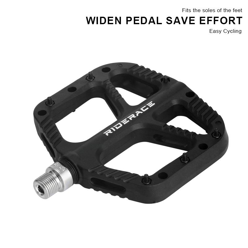 Bike Pedals Nylon Sealed Bearings Road BMX MTB Mountain Bicycle Wide Flat Platform Ultralight 9/16 Inch Non-Slip Cycling Parts