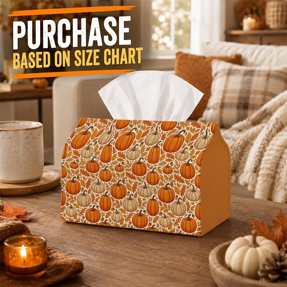 1pc Traditional Farming Crop Tissue Box - Abundant Pumpkin Field Napkin Storage Box, Suitable for Rolls/facial Tissues/single Sheets,Two Sizes Availab