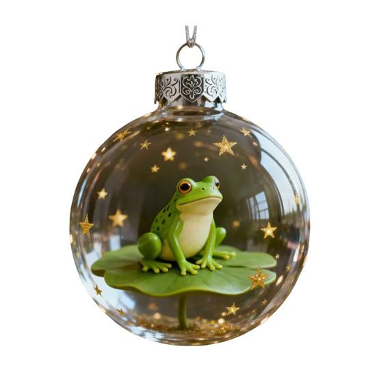 Рождественская лягушка, плоская акриловая подвеска 2D, украшение на елку с дикими животными, праздничное украшение комнаты, значимые подарки для детей