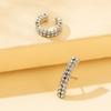 Row Double Fashionable Rhinestone Earrings Set With Asymmetric Design