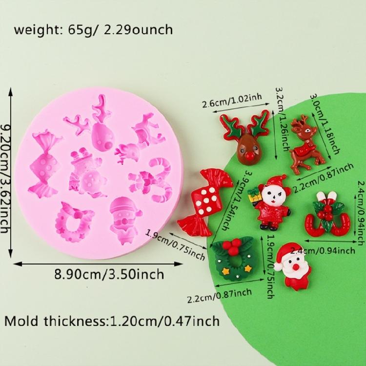 Fondant Cake Decorating Molds Silicone Molds Christmas Santa Chocolate Molds Holiday Dessert Cake Baking Tool Nonstick